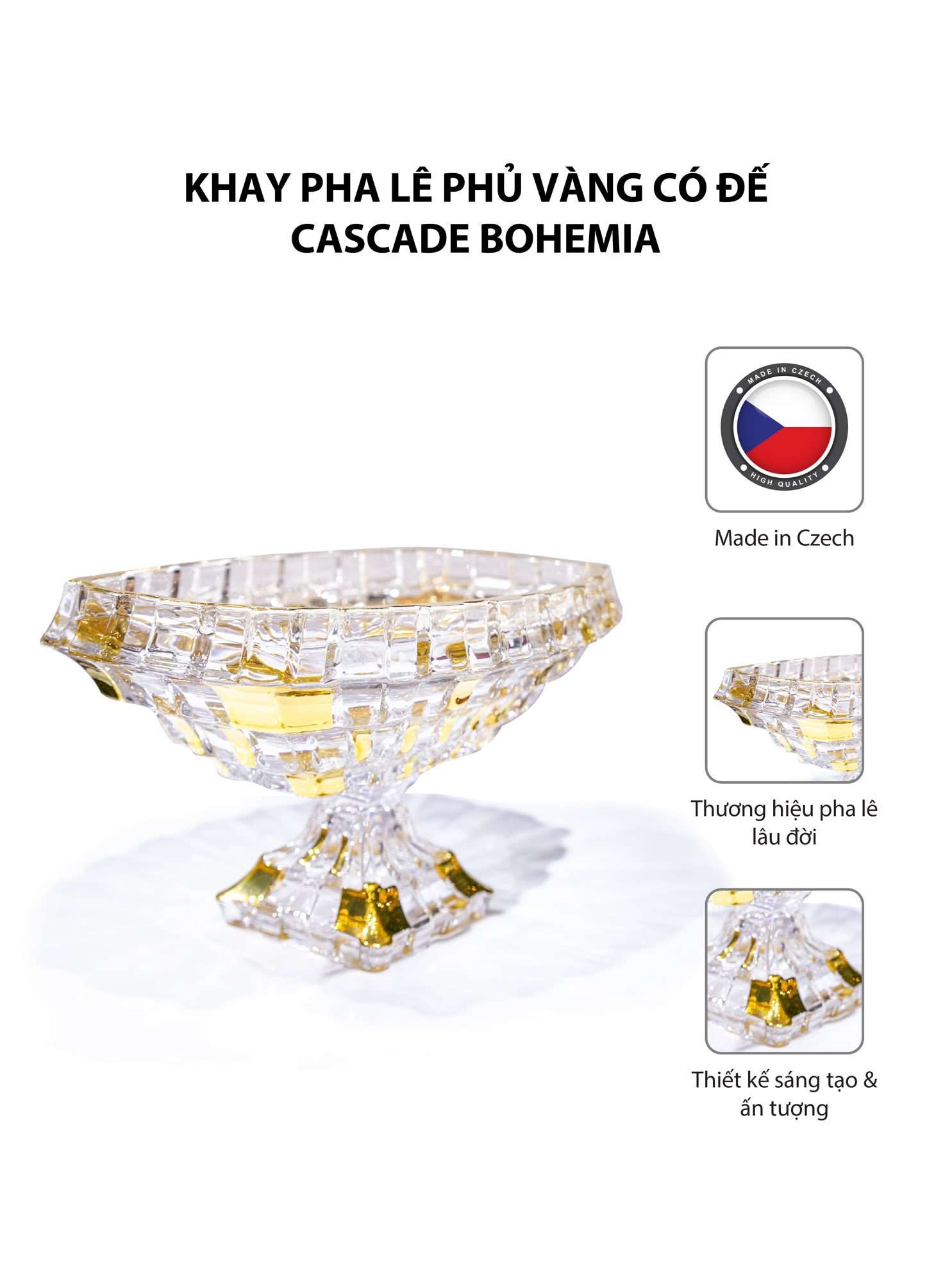Khay pha lê phủ vàng có đế Cascade Bohemia 3 0022759 khay pha le phu vang co de cascade bohemia f88ee283fbf3475d9f12c92ef0d9fab6 3 - Mua trực tiếp từ nhà máy - Thương hiệu toàn cầu, sản phẩm tốt nhất, danh mục lớn nhất Việt Nam, giá và chất lượng hàng đầu, dịch vụ uy tín đoạt giải Best Performance.