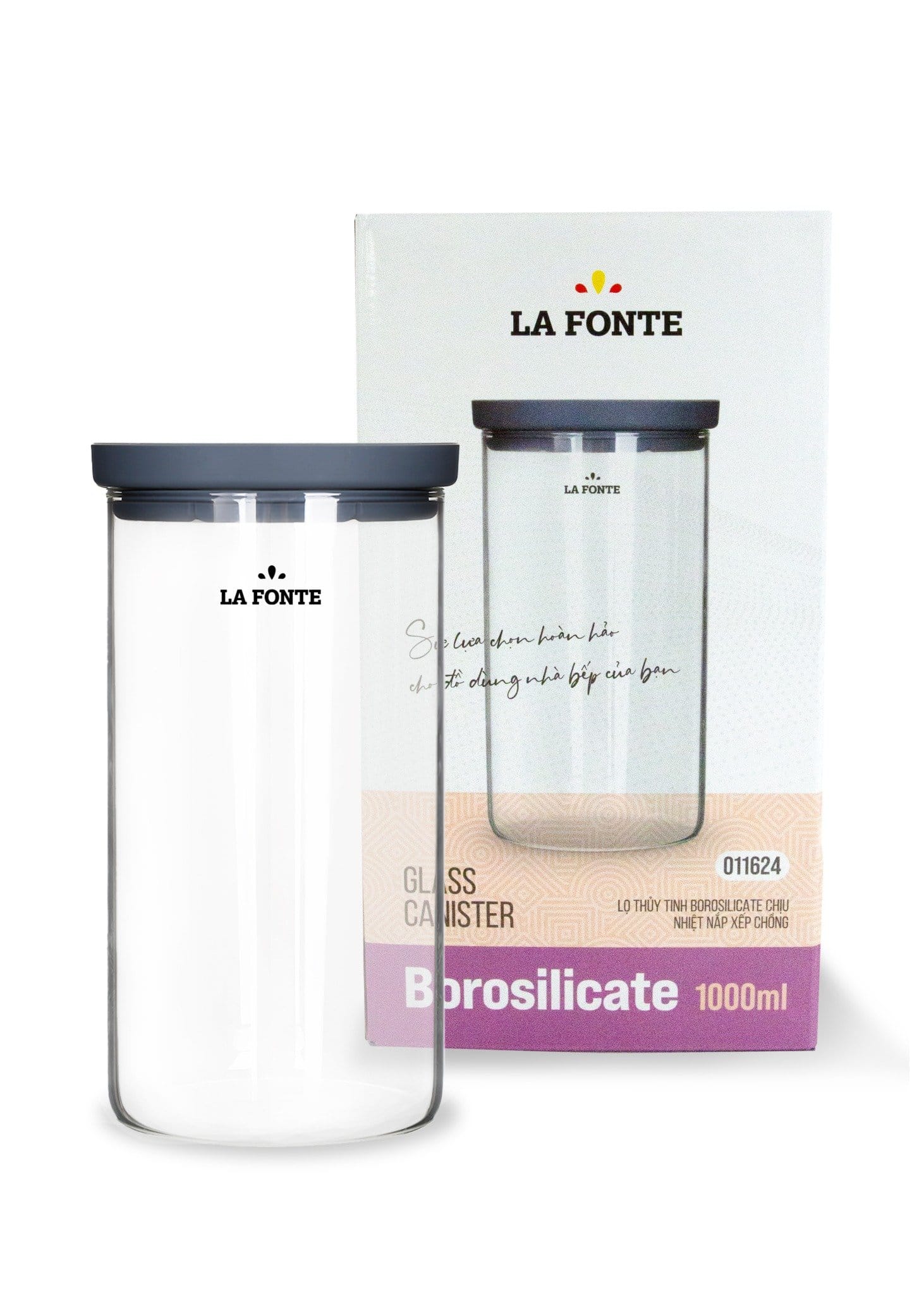 Lọ thủy tinh borosilicate chịu nhiệt nắp xếp chồng La Fonte 1000ml - 011624 4 011624_cb0c709e5c994b1693c06a3d7939dcbc.jpg