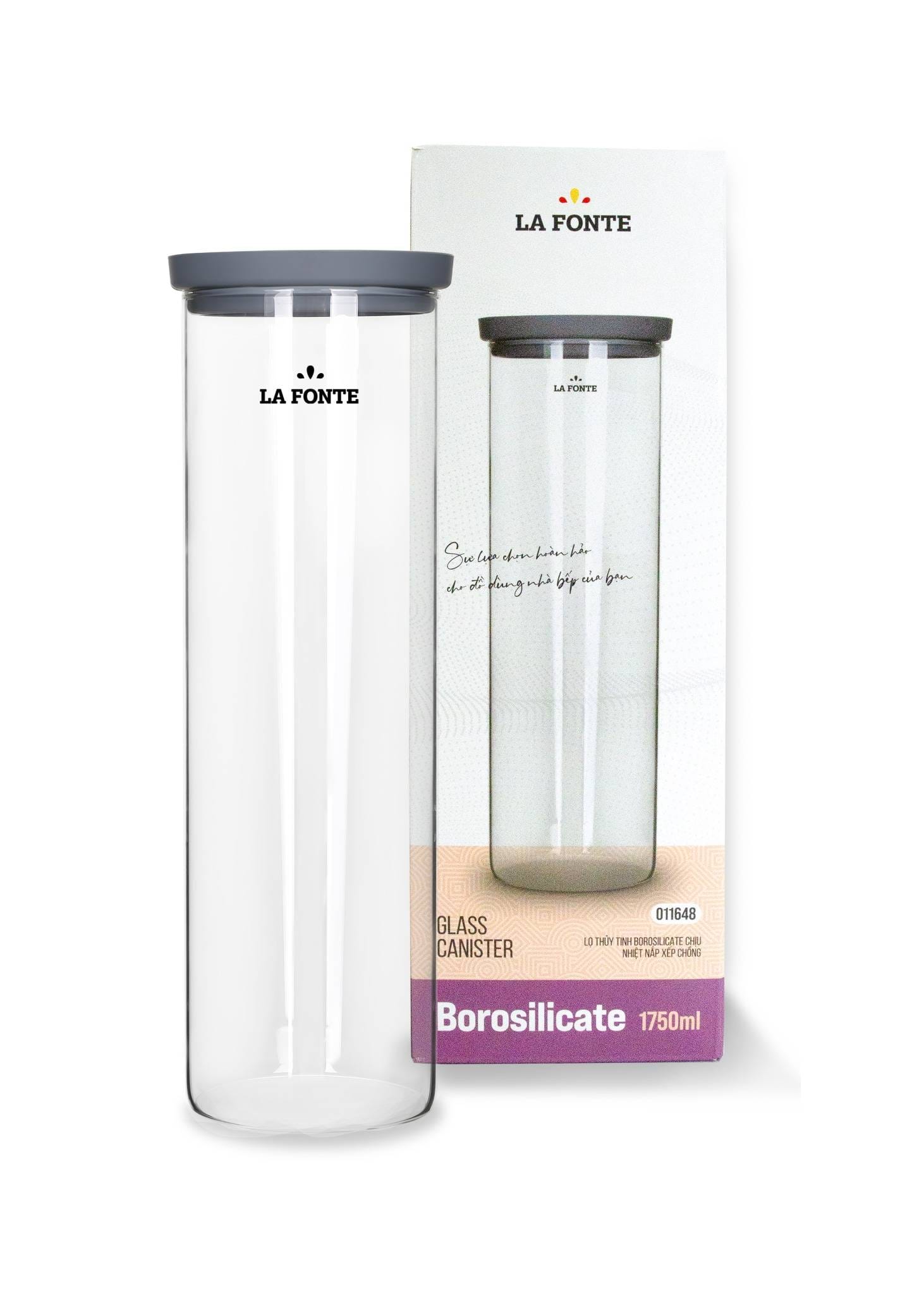 Lọ thủy tinh borosilicate chịu nhiệt nắp xếp chồng La Fonte 1750ml - 011648 4 011648_87707d375ede4f28802f01be1c8bb0c0.jpg