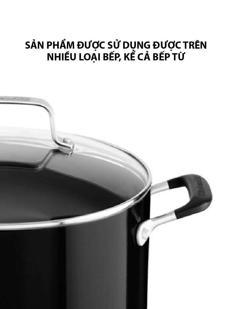 Nồi chống dính 7.6 L KitchenAid có nắp đậy màu đen KC2A80SCOB 4 kc2a80scob img2 28ac908d9463494b84217b64aeb04290 4 - Mua trực tiếp từ nhà máy - Thương hiệu toàn cầu, sản phẩm tốt nhất, danh mục lớn nhất Việt Nam, giá và chất lượng hàng đầu, dịch vụ uy tín đoạt giải Best Performance.